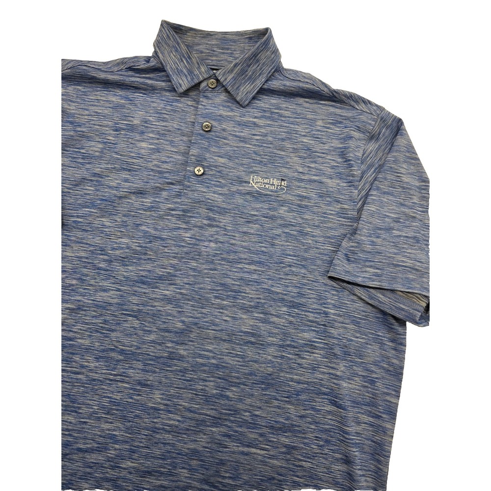 FootJoy Hilton Head National‎ Golf Club Polo Shirt Mens Blue Heather Stretch - L